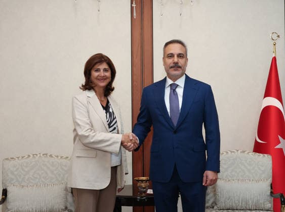 Turkish Foreign Minister Hakan Fidan ANKARA, TURKIYE - JULY 24: (----EDITORIAL USE ONLY - MANDATORY CREDIT - TURKISH FOREIGN MINISTRY HANDOUT - NO MARKETING NO ADVERTISING CAMPAIGNS - DISTRIBUTED AS A SERVICE TO CLIENTS----) Turkish Foreign Minister Hakan Fidan meets with Maria Angela Holguin Cuellar, the UN secretary-general’s personal envoy on Cyprus, in Ankara, Turkiye, on July 24, 2026. Turkish Foreign Ministry Handout Anadolu Ankara Turkey. Editorial use only. Please get in touch for any other usage.  Copyright: x2026xAnadoluxTurkishxForeignxMinistryx xHandoutx