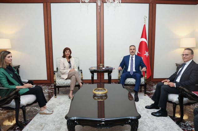 Turkish Foreign Minister Hakan Fidan ANKARA, TURKIYE - JULY 24: (----EDITORIAL USE ONLY - MANDATORY CREDIT - TURKISH FOREIGN MINISTRY HANDOUT - NO MARKETING NO ADVERTISING CAMPAIGNS - DISTRIBUTED AS A SERVICE TO CLIENTS----) Turkish Foreign Minister Hakan Fidan meets with Maria Angela Holguin Cuellar, the UN secretary-general’s personal envoy on Cyprus, in Ankara, Turkiye, on July 24, 2026. Turkish Foreign Ministry Handout Anadolu Ankara Turkey. Editorial use only. Please get in touch for any other usage.  Copyright: x2026xAnadoluxTurkishxForeignxMinistryx xHandoutx