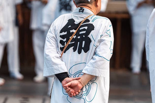 General view, July 24, 2026 - Participants carry portable shrines (mikoshi) during the Kanko-sai return procession of the Gion Matsuri in Kyoto, Japan. Held on July 24, the procession marks the return of the deities from the Otabisho to Yasaka Shrine, concluding one of Japan s most renowned traditional festivals.  aflo_338984775