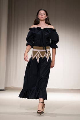 July 24, 2026, Madrid, Spain: A model walks the runway wearing a design by MALAGA MODA during Momad Fashion Week de Madrid in IFEMA. Madrid Spain - ZUMAs197 20260724_aaa_s197_029 Copyright: xAtilanoxGarciax
