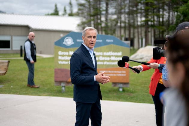 July 24, 2026, Gros Morne National Park, Nl, CANADA: Prime Minister Mark Carney speaks with media during a visit to Gros Morne National Park, N.L., Friday, July 24, 2026. Gros Morne National Park CANADA  - ZUMAc35_ 20260724_zaf_c35_023 Copyright: xJessicaxStapletonx