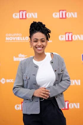 July 24, 2026, Giffoni Valle Piana, Salerno, Italy: Italian actress Alicia Ann Edogamhe attends the photocall at 56th Giffoni Film Festival 2026 in Giffoni Valle Piana, Salerno, Italy on July 24, 2026. Giffoni Valle Piana Italy - ZUMAl175 20260724_zip_l175_042 Copyright: xFrancescoxLucianox