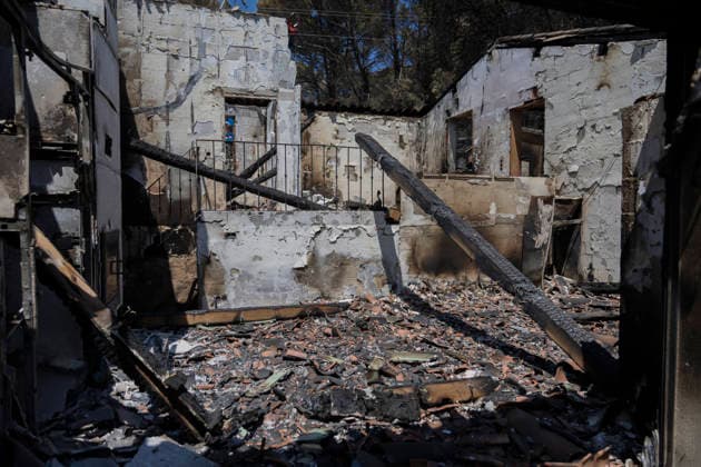 Wildfires in the Var - Cotignac - France The interior of a house destroyed by a major wildfire is seen near Cotignac, Collapsed beams, burned walls and debris remain after the fire swept through the property, illustrating the scale of the destruction. Var, France, July 24, 2026. Photo by Thibaut Durand ABACAPRESS.COM. Cotignac Provence-Alpes-Cote d Azur France  Copyright: xDurandxThibaut ABACAx