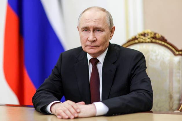 RUSSIA, MOSCOW - JULY 24, 2026: President Vladimir Putin delivers an address to mark Investigation Officer s Day celebrated in Russia on July 25. Alexander Kazakov Russian Presidential Press and Information Office TASS  95415631