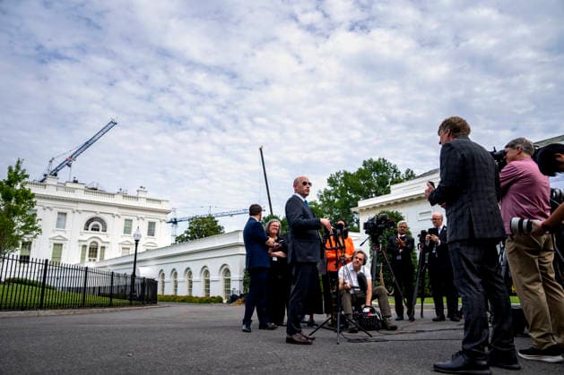 White House Deputy Chief of Staff for Policy Stephen Miller speaks to the press outside of the West Wing of the White House in Washington, DC on Friday, July 24, 2026.  WAP20260724339 BONNIExCASH