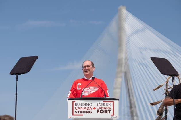 July 24, 2026, Windsor, On, CANADA: Canadian Ambassador to the United States Mark Wiseman speaks during a ribbon cutting ceremony for the opening of the Gordie Howe International Bridge, in Windsor, Ont., Friday, July 24, 2026. Windsor CANADA  - ZUMAc35_ 20260724_zaf_c35_088 Copyright: xDaxxMelmerx
