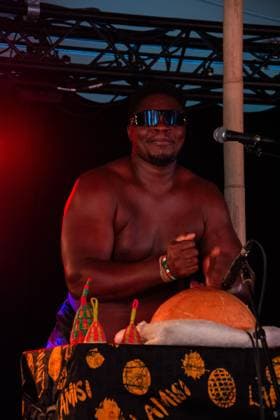 July 25, 2026, Corsham, Wiltshire, England: Lamisi, from West Africa, play songs from their album, Ã¢â‚¬ËœLet us ClapÃ¢â‚¬â ¢ at WOMAD Festival in Wiltshire. Corsham England  - ZUMAr169 20260725_zip_r169_031 Copyright: xRodxHarbinsonx