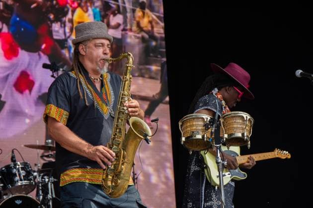 July 24, 2026, Corsham, Wiltshire, England: Wesli, from Haiti are now based in Montreal and play Afropop worldwide. Here opening the mainstage on Friday at WOMAD festival in Wiltshire. Corsham England  - ZUMAr169 20260724_zip_r169_005 Copyright: xRodxHarbinsonx