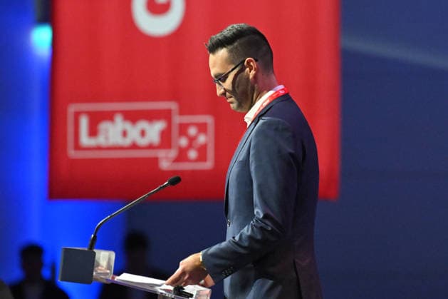 ALP NATIONAL CONFERENCE, Labor member for Macnamara Josh Burns during the 50th Australian Labor Party (ALP) national convention at the Adelaide Convention Centre, in Adelaide, Saturday, July 25, 2026. ( ADELAIDE SOUTH AUSTRALIA AUSTRALIA  Copyright: xMICKxTSIKASx 20260725170255156298
