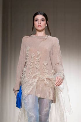 July 24, 2026, Madrid, Spain: A model walks the runway wearing a design by Romanian designers during Momad Fashion Week de Madrid in IFEMA Madrid Spain - ZUMAs197 20260724_aaa_s197_181 Copyright: xAtilanoxGarciax