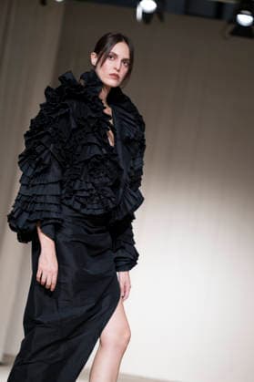 July 24, 2026, Madrid, Spain: A model walks the runway wearing a design by Romanian designers during Momad Fashion Week de Madrid in IFEMA Madrid Spain  - ZUMAs197 20260724_aaa_s197_199 Copyright: xAtilanoxGarciax