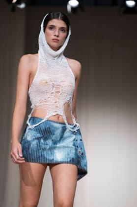 July 24, 2026, Madrid, Spain: A model walks the runway wearing a design by Romanian designers during Momad Fashion Week de Madrid in IFEMA Madrid Spain - ZUMAs197 20260724_aaa_s197_186 Copyright: xAtilanoxGarciax