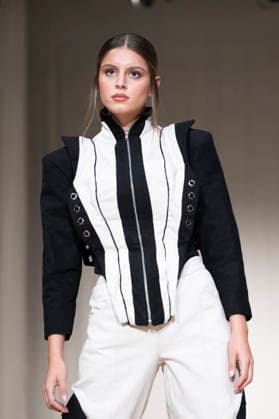 July 24, 2026, Madrid, Spain: A model walks the runway wearing a design by Romanian designers during Momad Fashion Week de Madrid in IFEMA Madrid Spain  - ZUMAs197 20260724_aaa_s197_226 Copyright: xAtilanoxGarciax
