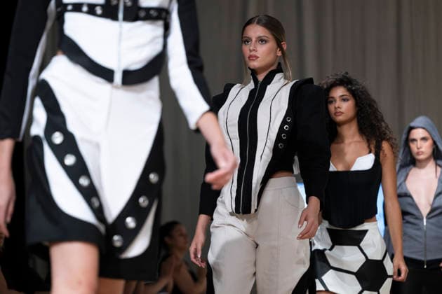 July 24, 2026, Madrid, Spain: A model walks the runway wearing a design by Romanian designers during Momad Fashion Week de Madrid in IFEMA Madrid Spain  - ZUMAs197 20260724_aaa_s197_229 Copyright: xAtilanoxGarciax