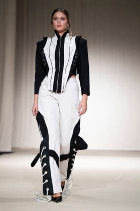 July 24, 2026, Madrid, Spain: A model walks the runway wearing a design by Romanian designers during Momad Fashion Week de Madrid in IFEMA Madrid Spain - ZUMAs197 20260724_aaa_s197_223 Copyright: xAtilanoxGarciax