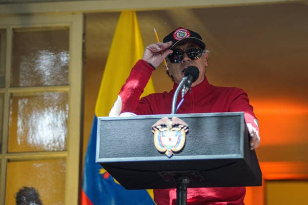 July 24, 2026, Bogota, Bogota D.C, Colombia: Colombia s president Gustavo Petro takes part during the return of Simon Bolivar s ceremonial sword to the Quinta de Bolivar Museum in Bogota, Colombia on July 24, 2026. Bogota Colombia  - ZUMAvp1_ 20260724_zia_vp1_011 Copyright: xSebastianxBarrosx