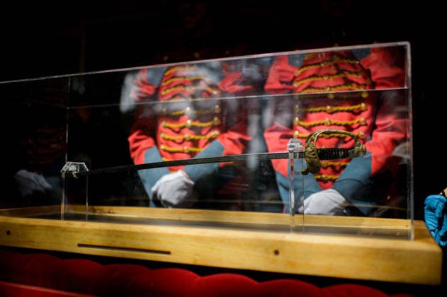 July 24, 2026, Bogota, Bogota D.C, Colombia: Members of the presidential guard stand by Simon Bolivar s sword during the return to the Quinta de Bolivar Museum in Bogota, Colombia on July 24, 2026. Bogota Colombia - ZUMAvp1_ 20260724_zia_vp1_009 Copyright: xSebastianxBarrosx