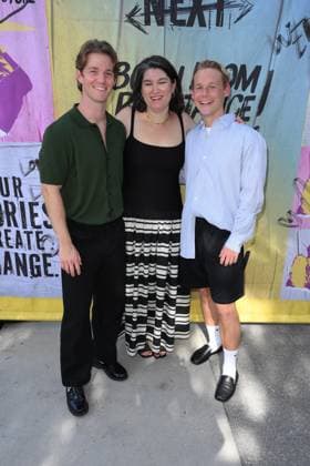 Nico Greetham, Emily McCann Lesser, Cole Doman at arrivals for OutfestNEXT 2026 Film Festival, LA LGBT Centers Village at Ed Gould Plaza, Los Angeles, CA, July 24, 2026. Photo By: Michael Mattes Everett Collection OutfestNEXT 2026 Film Festival PUBLICATIONXNOTxINxCANxCHNxFRAxITAxJPNxNORxPOLxRUSxESPxUKxUSA