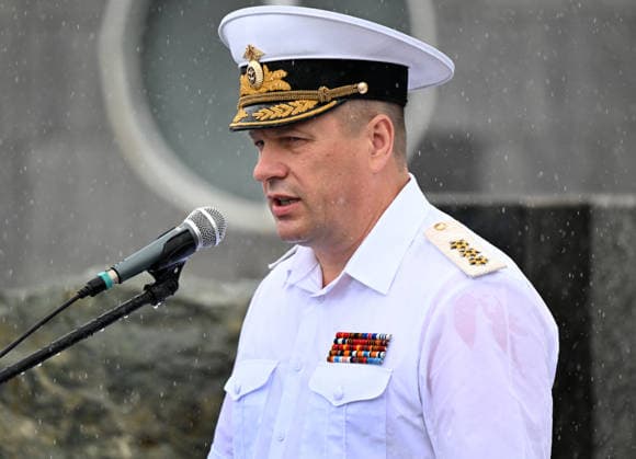 Russia Indonesia Naval Exercise 9211440 25.07.2026 Russian Pacific Fleet Commander-in-Chief Admiral Viktor Liina speaks during the opening ceremony of the second Russian-Indonesian Orruda 2026 drills for the Indonesian frigate Gusti Ngurah Rai, which arrived to participate in the bilateral exercise with the Russian Navy at the Pacific Fleet s naval base in Vladivostok, Russia. Vitaliy Ankov Sputnik Vladivostok Primorye Territory Russia  Copyright: xVitaliyxAnkovx