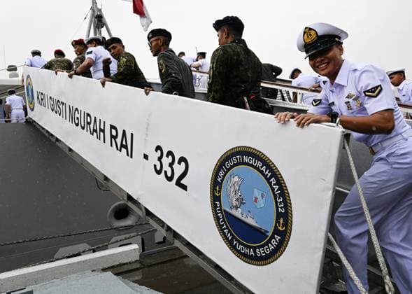 Russia Indonesia Naval Exercise 9211463 25.07.2026 Indonesian sailors attend the opening ceremony of the second Russian-Indonesian Orruda 2026 drills for the Indonesian frigate Gusti Ngurah Rai, which arrived to take part in the bilateral exercise with the Russian Navy in Vladivostok, Russia. Vitaliy Ankov Sputnik Vladivostok Primorye Territory Russia  Copyright: xVitaliyxAnkovx