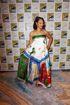 SAN DIEGO, CA - July 24rd: Cynthia Addai-Robinson at the Lord of the Rings: The Rings of Power press room during San Diego Comic Con on July 24th. Copyright: xTonyxFortex