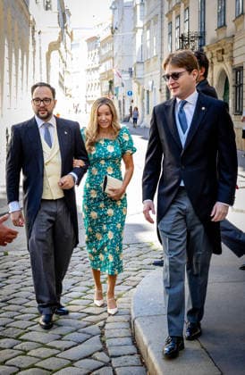 25-07-2026 Vienna Wedding of Austrian Archduchess Isabella (Isabella) of Austria and the Spanish nobleman Don Carlos de Palacio y Gaytan de Ayala in the Jesuit Church (Jesuitenkirche) in Vienna, Austria. Miriam Princess of Bulgaria with sons Prince Boris and Prince Beltran of Bulgaria Â  Copyright: xPPEx