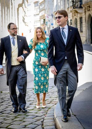 25-07-2026 Vienna Wedding of Austrian Archduchess Isabella (Isabella) of Austria and the Spanish nobleman Don Carlos de Palacio y Gaytan de Ayala in the Jesuit Church (Jesuitenkirche) in Vienna, Austria. Miriam Princess of Bulgaria with sons Prince Boris and Prince Beltran of Bulgaria Â  Copyright: xPPEx