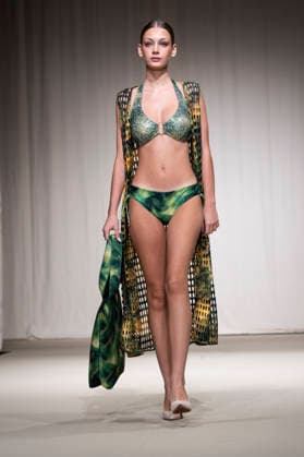 July 25, 2026, Madrid, Spain: A model walks the runway wearing a design by AQUADICOCCO during Momad Fashion Week de Madrid in IFEMA. Madrid Spain  - ZUMAs197 20260725_aaa_s197_012 Copyright: xAtilanoxGarciax