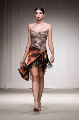 July 25, 2026, Madrid, Spain: A model walks the runway wearing a design by AQUADICOCCO during Momad Fashion Week de Madrid in IFEMA. Madrid Spain  - ZUMAs197 20260725_aaa_s197_017 Copyright: xAtilanoxGarciax