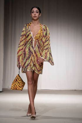 July 25, 2026, Madrid, Spain: A model walks the runway wearing a design by AQUADICOCCO during Momad Fashion Week de Madrid in IFEMA. Madrid Spain  - ZUMAs197 20260725_aaa_s197_032 Copyright: xAtilanoxGarciax