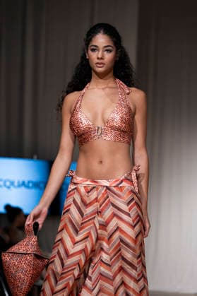 AQUADICOCCO - MOMAD Fashion Week de Madrid, Spain - 25 Jul 2026 A model walks the runway wearing a design by AQUADICOCCO during Momad Fashion Week de Madrid in IFEMA. Madrid Spain Copyright: xAtilanoxGarciax xSOPAxImagesx photo03353