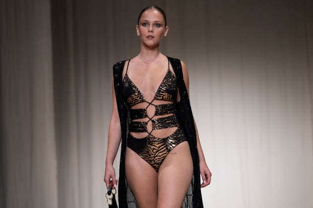 AQUADICOCCO - MOMAD Fashion Week de Madrid, Spain - 25 Jul 2026 A model walks the runway wearing a design by AQUADICOCCO during Momad Fashion Week de Madrid in IFEMA. Madrid Spain Copyright: xAtilanoxGarciax xSOPAxImagesx photo03378