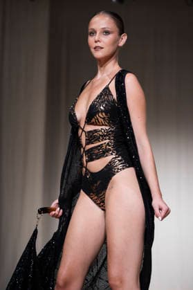 AQUADICOCCO - MOMAD Fashion Week de Madrid, Spain - 25 Jul 2026 A model walks the runway wearing a design by AQUADICOCCO during Momad Fashion Week de Madrid in IFEMA. Madrid Spain Copyright: xAtilanoxGarciax xSOPAxImagesx photo03379