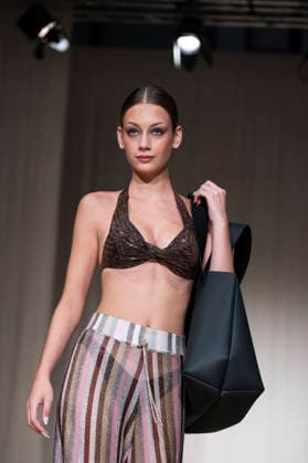 AQUADICOCCO - MOMAD Fashion Week de Madrid, Spain - 25 Jul 2026 A model walks the runway wearing a design by AQUADICOCCO during Momad Fashion Week de Madrid in IFEMA. Madrid Spain Copyright: xAtilanoxGarciax xSOPAxImagesx photo03386