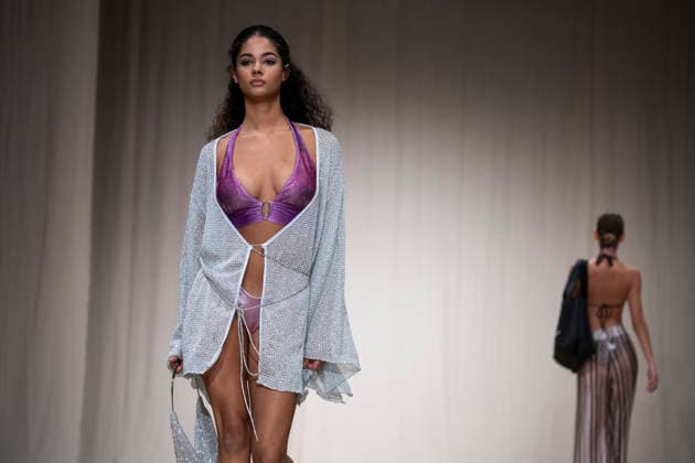 AQUADICOCCO - MOMAD Fashion Week de Madrid, Spain - 25 Jul 2026 A model walks the runway wearing a design by AQUADICOCCO during Momad Fashion Week de Madrid in IFEMA. Madrid Spain Copyright: xAtilanoxGarciax xSOPAxImagesx photo03389