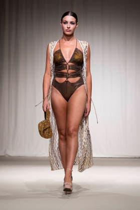 AQUADICOCCO - MOMAD Fashion Week de Madrid, Spain - 25 Jul 2026 A model walks the runway wearing a design by AQUADICOCCO during Momad Fashion Week de Madrid in IFEMA. Madrid Spain Copyright: xAtilanoxGarciax xSOPAxImagesx photo03391