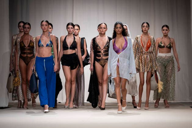 AQUADICOCCO - MOMAD Fashion Week de Madrid, Spain - 25 Jul 2026 A model walks the runway wearing a design by AQUADICOCCO during Momad Fashion Week de Madrid in IFEMA. Madrid Spain Copyright: xAtilanoxGarciax xSOPAxImagesx photo03400