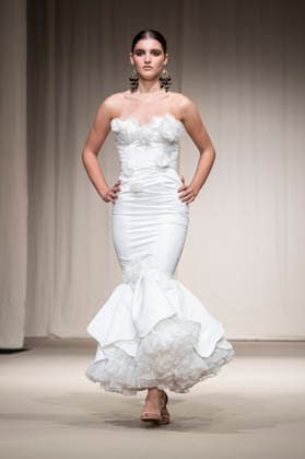 July 25, 2026, Madrid, Spain: A model walks the runway wearing a design by Flamentex during the Momad Fashion Week de Madrid in IFEMA. Madrid Spain  - ZUMAs197 20260725_aaa_s197_073 Copyright: xAtilanoxGarciax