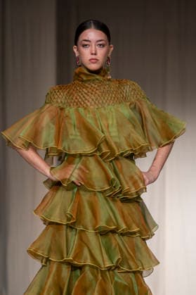 July 25, 2026, Madrid, Spain: A model walks the runway wearing a design by Flamentex during the Momad Fashion Week de Madrid in IFEMA. Madrid Spain  - ZUMAs197 20260725_aaa_s197_102 Copyright: xAtilanoxGarciax