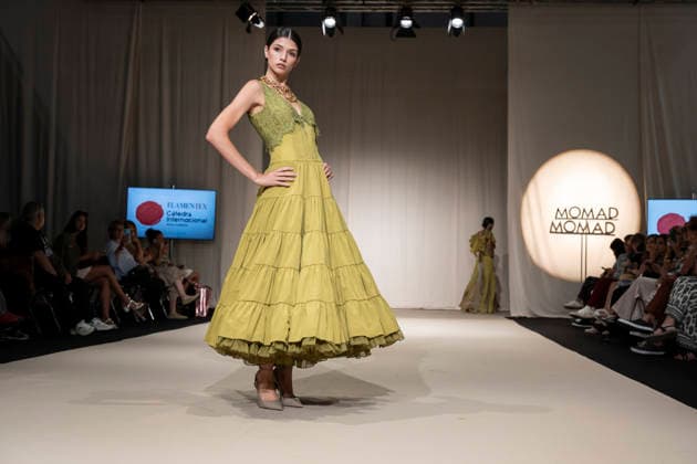 July 25, 2026, Madrid, Spain: A model walks the runway wearing a design by Flamentex during the Momad Fashion Week de Madrid in IFEMA. Madrid Spain  - ZUMAs197 20260725_aaa_s197_107 Copyright: xAtilanoxGarciax