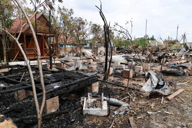 RUSSIA, ZAPOROZHYE REGION - JULY 25, 2026: The aftermath of a Ukrainian military strike on holiday parks in Kirillovka. According to recent reports, the strike killed 12 people and injured 19 Russia  - ZUMAt113 20260725_zaa_t113_491 Copyright: xAlexanderxPolegenkox