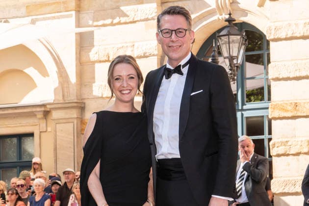 Aurelia Blume and Markus Blume attend the concert of Beethovens 9. Symphonie to open the annual Bayreuth Festival 2026 (Richard-Wagner-Festspiele) at Bayreuth Festspielhaus on July 25, 2026 in Bayreuth, Germany 150th Bayreuther Wagner Festival Opening *** Aurelia Blume and Markus Blume attend the concert featuring Beethoven s Symphony No. 9 to open the annual 2026 Bayreuth Festival (Richard Wagner Festival) at the Bayreuth Festspielhaus on July 25, 2026, in Bayreuth, Germany—the 150th Bayreuth Wagner Festival Opening