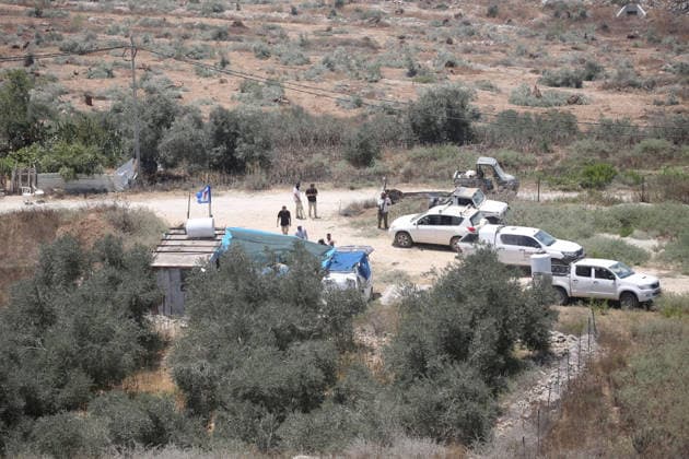 July 25, 2026, Nablus, West Bank, Palestine: Jewish settlers seen at a new outpost on land belonging to the village of Tell, southwest of Nablus in the West Bank. This attack came in retaliation for the killing of two settlers and four Palestinians in Tell, southwest of Nablus in the West Bank. In response, settlers set fire to Palestinian cars and homes in Tell and the neighboring village of Qalqilya Sara. Meanwhile, the Israeli army announced its readiness for a military operation in the northern West Bank, which is under the control of the Palestinian Authority. Nablus Palestine - ZUMAs197 20260725_aaa_s197_237 Copyright: xNasserxishatyehx