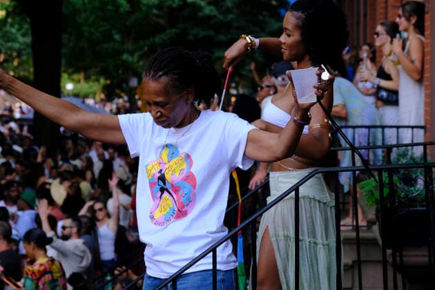 BROOKLYN, NY - JULY 25: Thousands of people attend Saint James Joy dance block party in Clinton Hill, Brooklyn in New York City on July 25, 2026. Copyright: xKatiexGodowskix