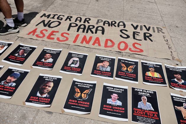 July 25, 2026, Mexico City, Cdmx, Mexico: A group of U.S. citizens living in Mexico City gathered at the Monument to the Revolution to demand justice for the killings of Lorenzo Salgado, shot dead by ICE agents in Texas and Johan sebastian Duran, who was also killed at the hands of ICE. Members of various collectives of deported U.S. citizens and the organization Democrats Abroad Mexico demanded justice and the prosecution of ICE agents committing murders and racially motivated crimes against people of Latin American origin. They view this as a fascist, authoritarian, and racist campaign of white supremacy spearheaded and backed by President Donald Trump, noting the absence of justice or legal proceedings regarding the abuse of authority by - ZUMAp204 20260725_zip_p204_027 Copyright: xJosuexPerezx
