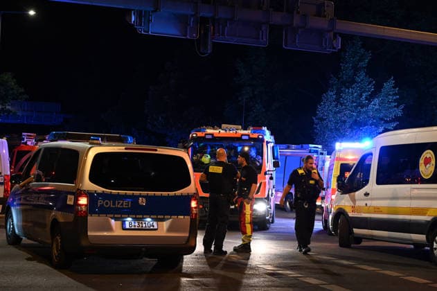 1 killed, more than 10 injured as vehicle ploughs into crowd at parade in Berlin BERLIN, GERMANY - JULY 26: Police and emergency services work at the scene of the incident in Berlin, Germany, on July 26, 2026. One person was killed and more than 10 injured Saturday after a vehicle drove into a crowd at a parade in downtown Berlin, German media reported, citing police. It occurred at around 10 pm local time (2000GMT) during the Christopher Street Day parade in the Tiergarten district. Police and emergency personnel treated the injured at the scene, though no further information was immediately available about their conditions. Volodymyr Sindieiev Anadolu Berlin Germany. Editorial use only. Please get in touch for any other usage.  Copyright: x2026xAnadoluxVolodymyrxSindieievx