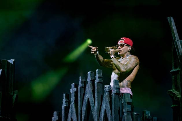 July 25, 2026, Salerno, Italy: Gionata Boschetti aka Sfera Ebbasta performs live at Piazza della LibertÃ during the Celebration Tour. Salerno Italy - ZUMAs197 20260725_aaa_s197_490 Copyright: xAndreaxGulx