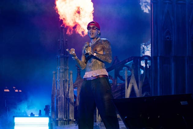 July 25, 2026, Salerno, Italy: Gionata Boschetti aka Sfera Ebbasta performs live at Piazza della LibertÃ during the Celebration Tour. Salerno Italy - ZUMAs197 20260725_aaa_s197_520 Copyright: xAndreaxGulx