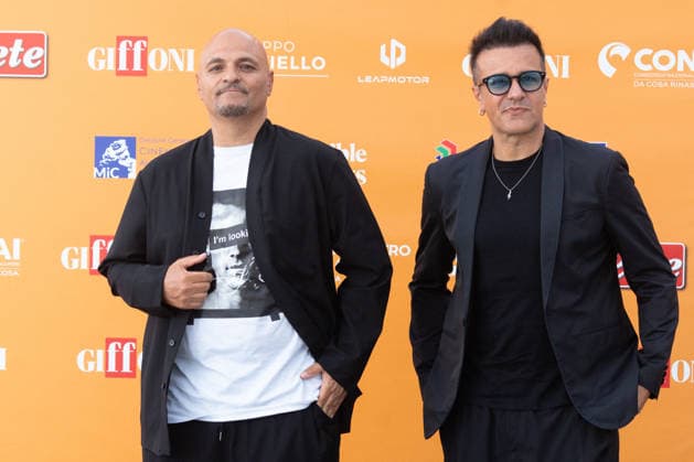 56th Giffoni Film Festival - Photocall Eiffel 65 Jeffrey Jey, Maurizio Lobina during photocall of the Italian disco-dance band Eiffel 65 composed of the duo Jeffrey Jey and Maurizio Lobina at the 56th Giffoni Film Festival. Giffoni Valle Piana on July 24, 2026. Photo by Andrea Bracaglia ABACAPRESS.COM Giffoni Valle Piana Italy Italy  Copyright: xBracagliaxAndrea ABACAx