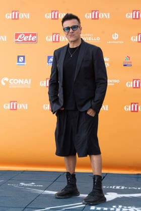 56th Giffoni Film Festival - Photocall Eiffel 65 Maurizio Lobina during photocall of the Italian disco-dance band Eiffel 65 composed of the duo Jeffrey Jey and Maurizio Lobina at the 56th Giffoni Film Festival. Giffoni Valle Piana on July 24, 2026. Photo by Andrea Bracaglia ABACAPRESS.COM Giffoni Valle Piana Italy Italy  Copyright: xBracagliaxAndrea ABACAx